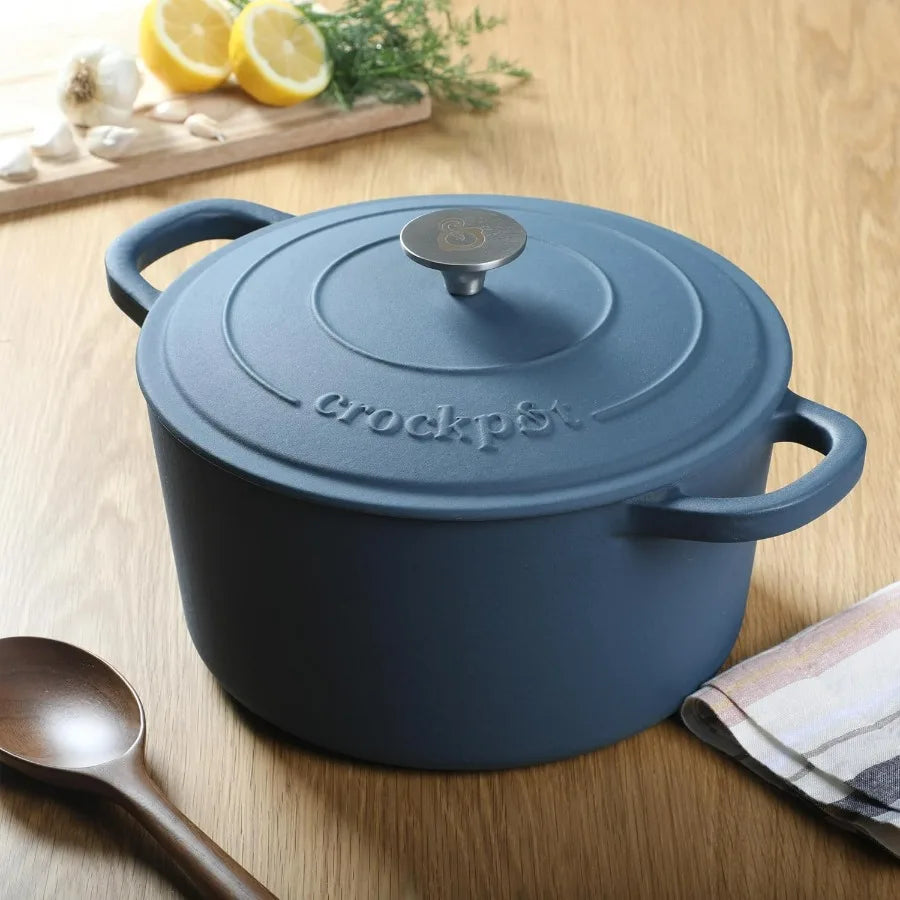 Crock Pot Artisan 5Quart Navy Blue Enameled Dutch Oven