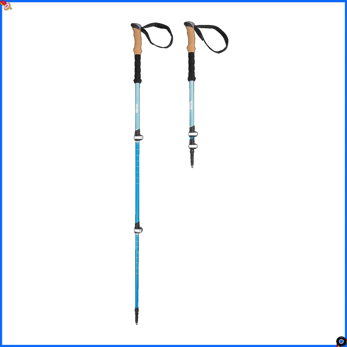 Lightweight Carbon Fiber Adjustable Trekking Poles With Cork Grips Two Pack Twenty One And A Quarter Inches