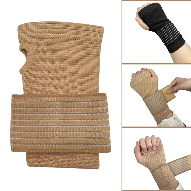 Wrist Guard Elastic Bandage Gloves Carpal Protector For Arthritis Sprain Support