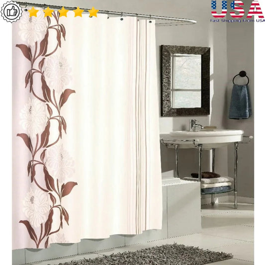 Durable Water Resistant Polyester Shower Curtain 70x72 Machine Washable With Unique Design And Matching Window Curtain