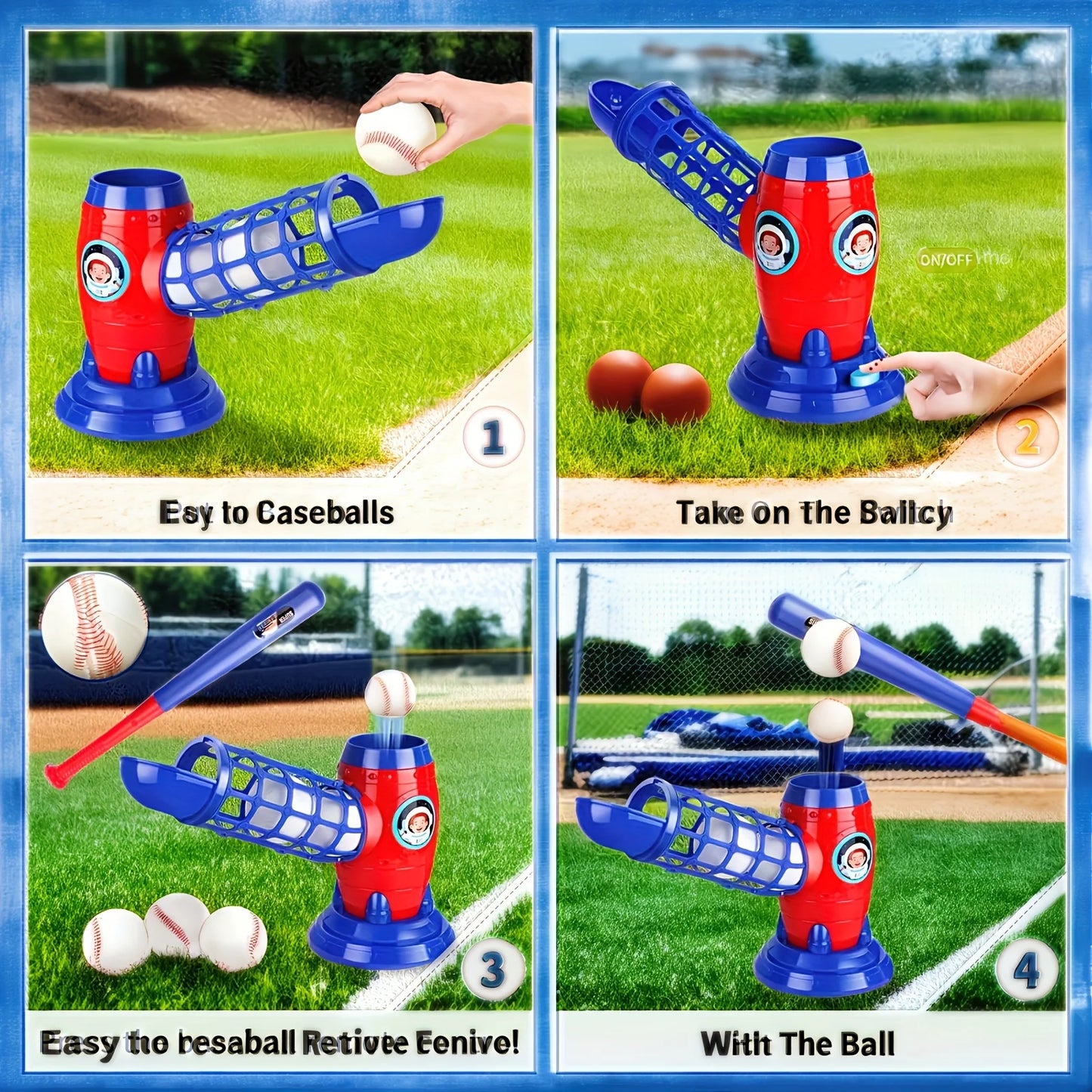 Automatic Baseball Home Run Toy Set With Bat And 10 Balls