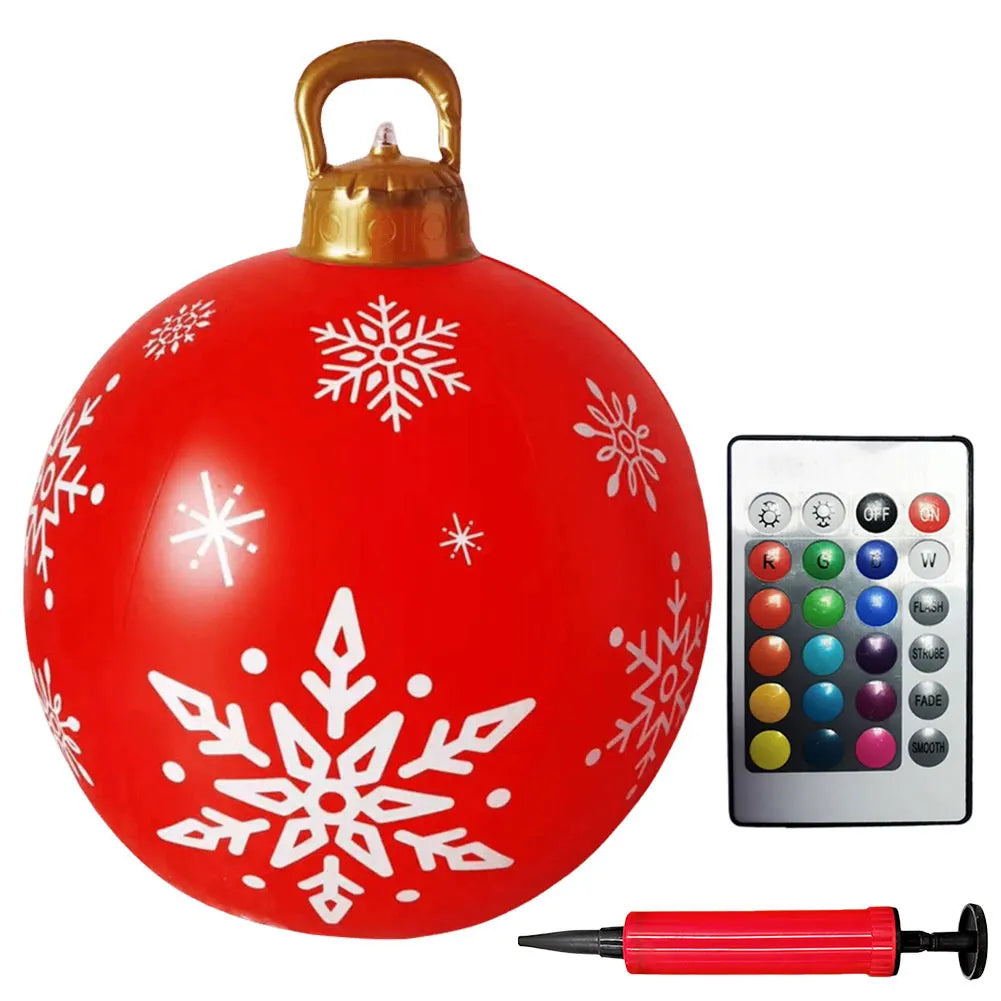 Giant Outdoor 60cm Light Up PVC Inflatable Christmas Ball With Remote Control