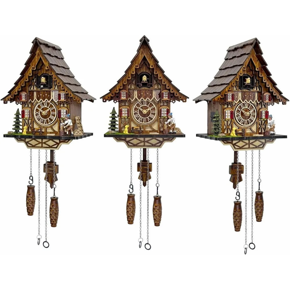 Cuckoo Clock For Wall Art Black Forest Antique With 12 Melodies Night Mode