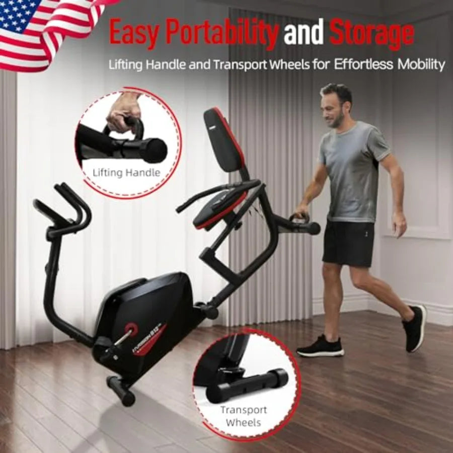 Recumbent Exercise Bike With 400Lbs Weight Capacity Magnetic Resistance System