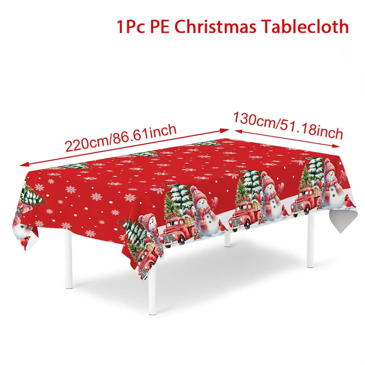 Christmas Snowflake Plastic Tablecloth For Navidad Natal And New Year Decor