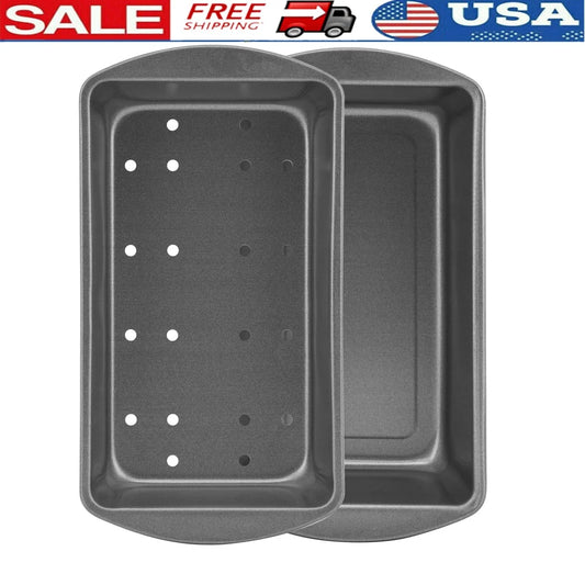 Nonstick Meatloaf Pan With Draining Insert Versatile Loaf Pan For Breads And Cakes Easy Cleanup Durable Steel