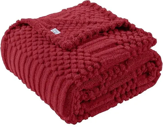 Red Fleece Throw Blanket 50x70 Inch Plush Cozy For Sofa Living Room