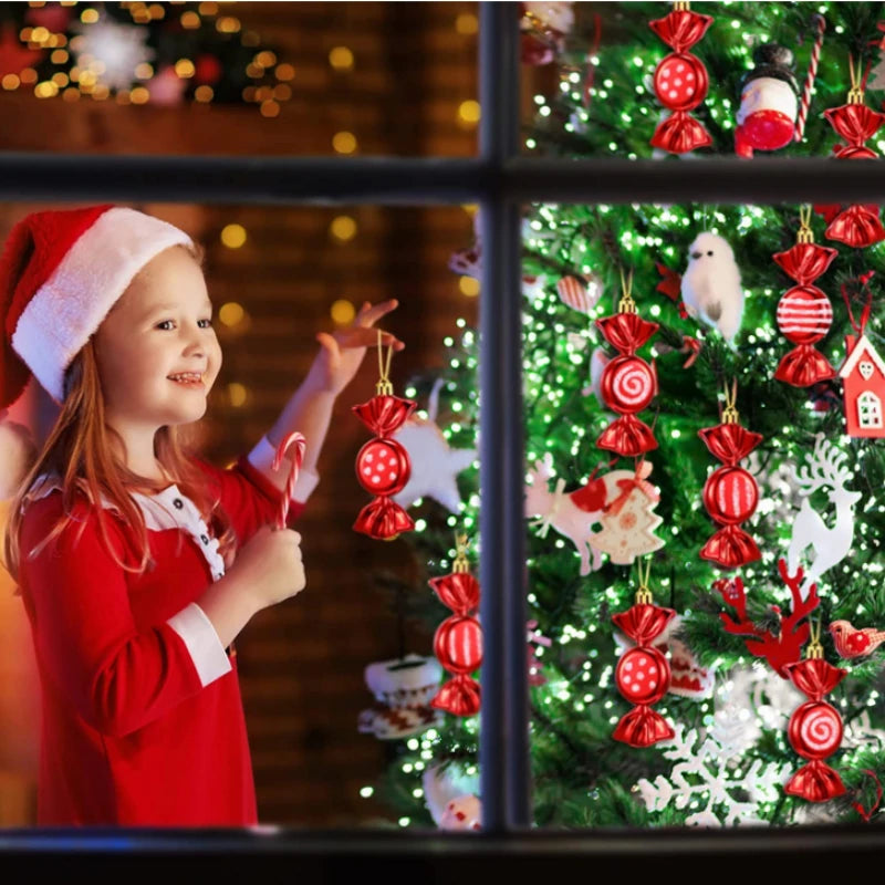 6 Pcs 2025 Christmas Lollipop And Candy Cane Ornaments For Tree Decor And Gift