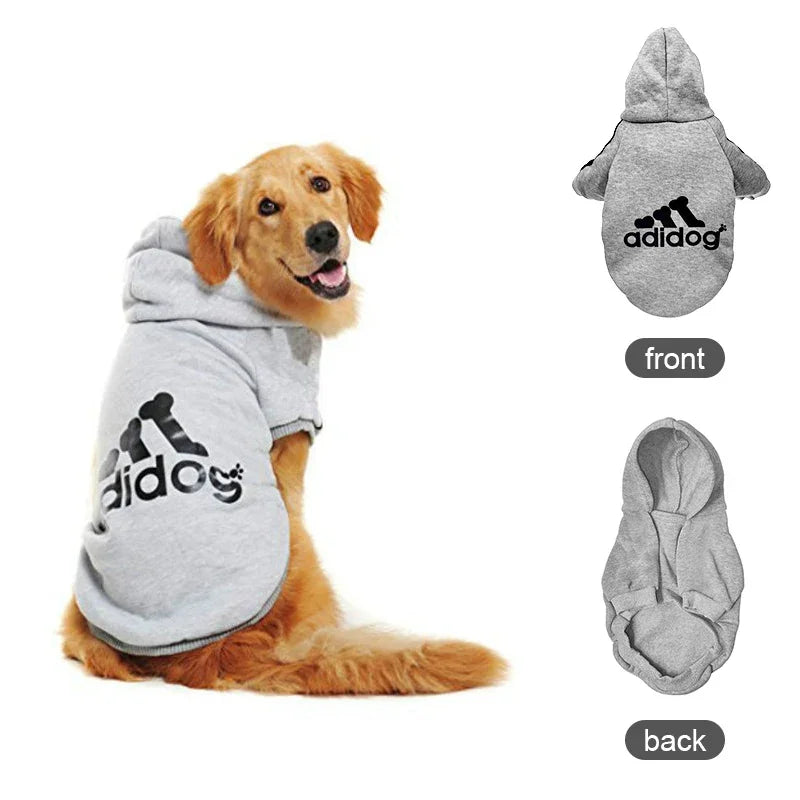 Adidog Autumn Winter Warm Dog Hoodie Coat For Medium Large Dogs