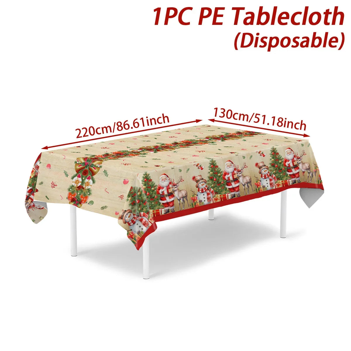 Christmas Snowflake Plastic Tablecloth For Navidad Natal And New Year Decor
