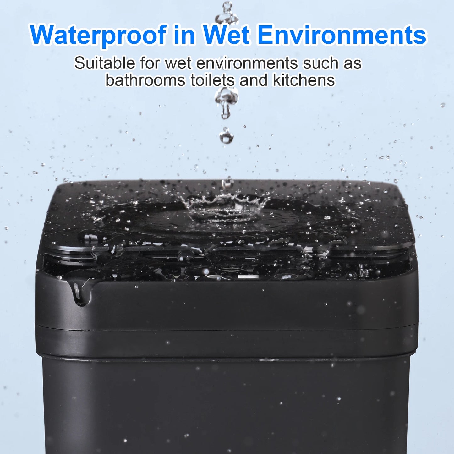 2 Pack 12L Automatic Touchless Trash Cans With Motion Sensor Slim Lid Black