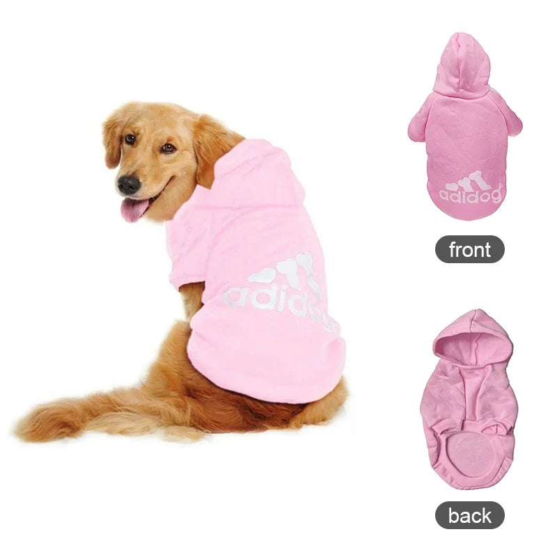 Adidog Autumn Winter Warm Dog Hoodie Coat For Medium Large Dogs