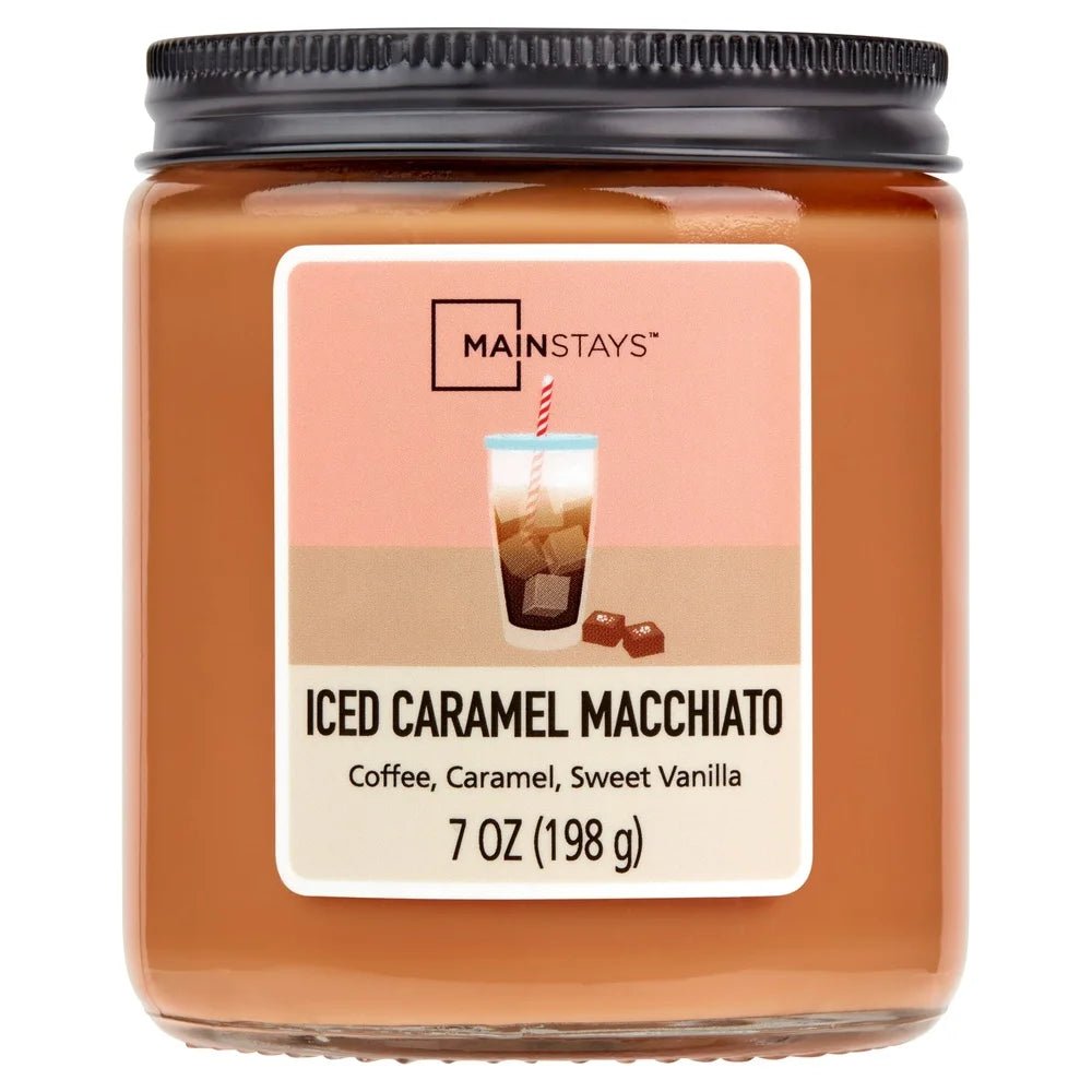 3 Pack Iced Caramel Macchiato Scented Jar Candles 7Oz Home Decor Gift