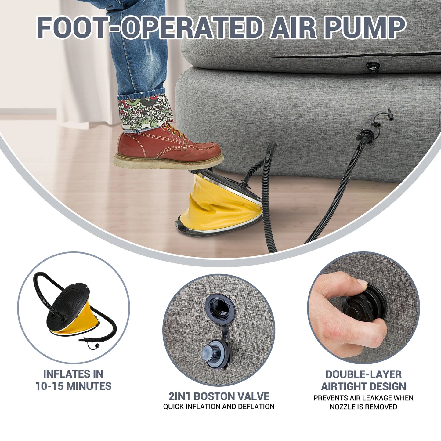 KingCamp Double Air Couch Inflatable Lounger for Outdoor Picnics and Beach Games