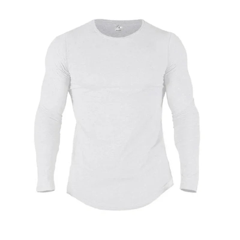 Plain Cotton Breathable Long Sleeve Gym T Shirt Women Workout Casual Slim Fit