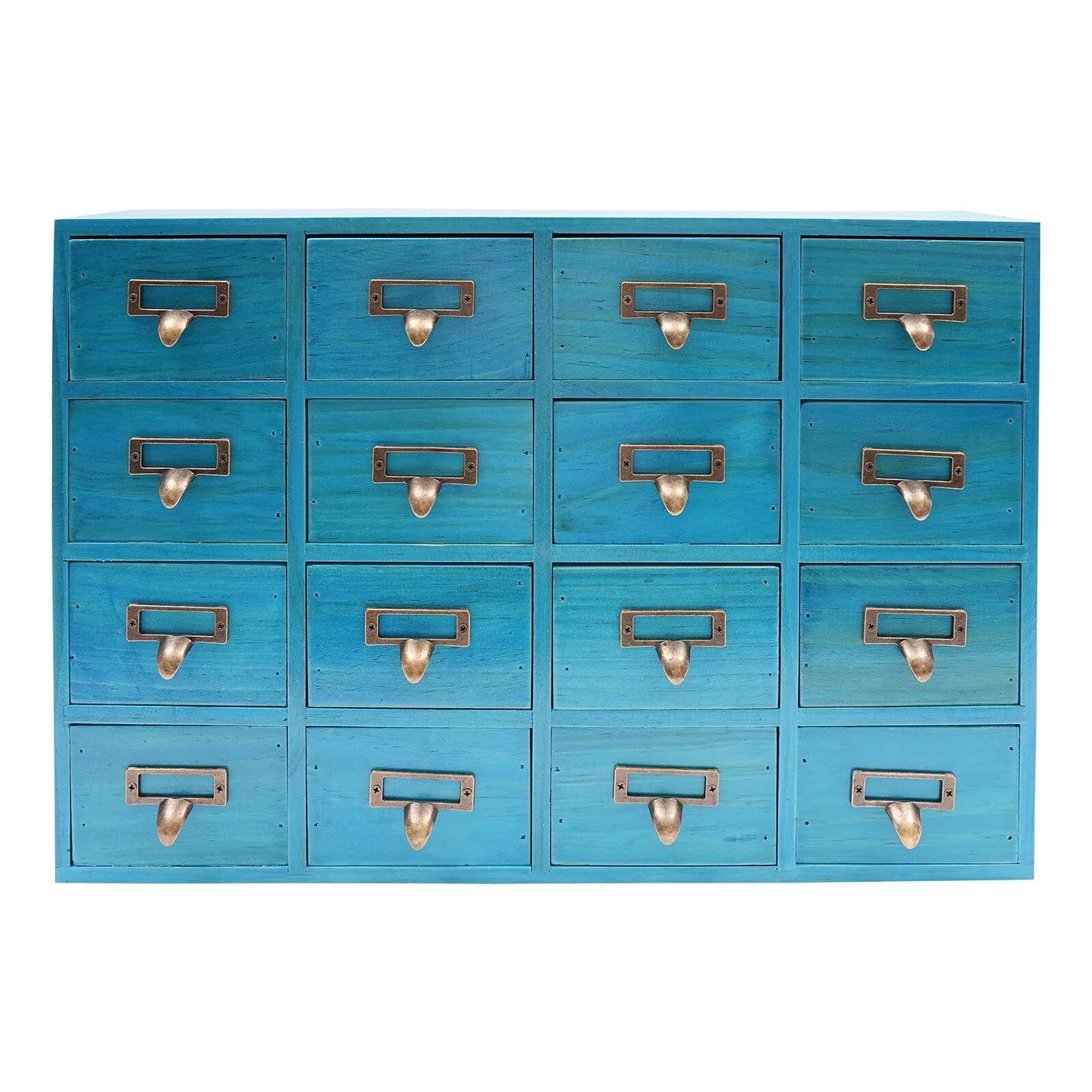 Sturdy Blue Wooden Desk Apothecary Cabinet Home Office