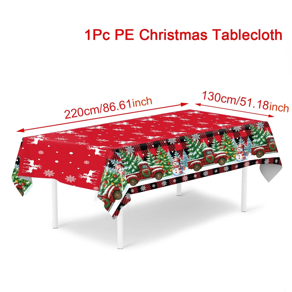 Christmas Snowflake Plastic Tablecloth For Navidad Natal And New Year Decor