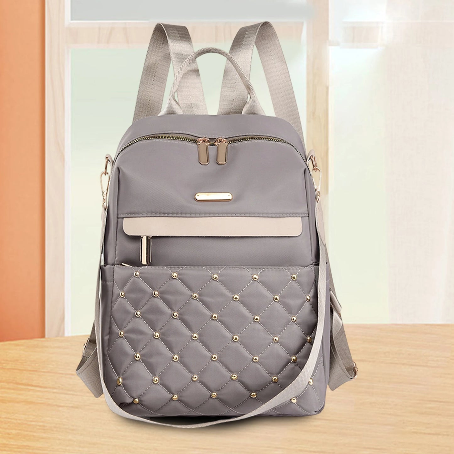 Stylish Quilted Tote Bag For Women With Adjustable Shoulder Strap For Work Travel School And Outdoor Activities