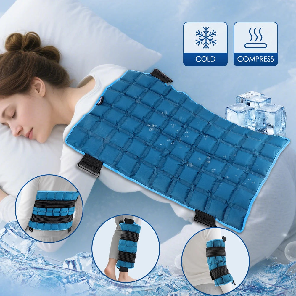 Large 13x22 Inch Reusable Ice Pack for Back Relief Cold Therapy Wrap