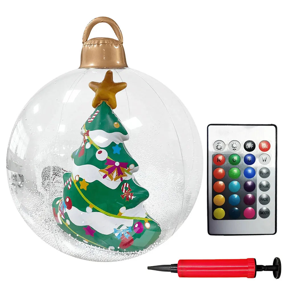 Giant Outdoor 60cm Light Up PVC Inflatable Christmas Ball With Remote Control