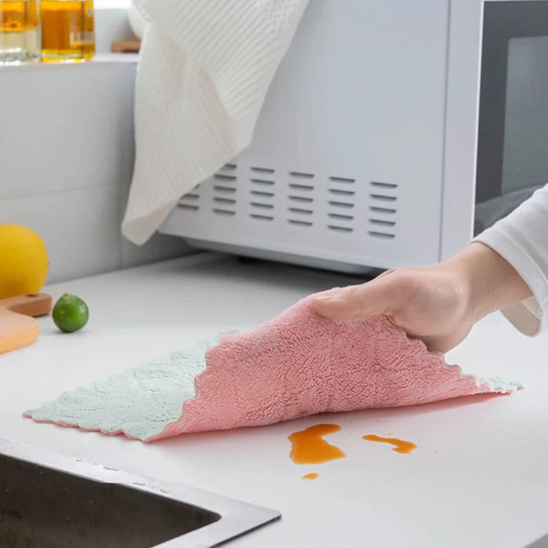 Microfiber Dishwashing Cloths For Kitchen Cleaning Absorbent Nonstick