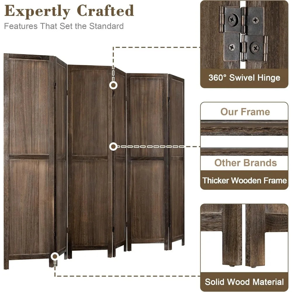 Six Panel Room Divider Screen 360 Degree Folding Panels