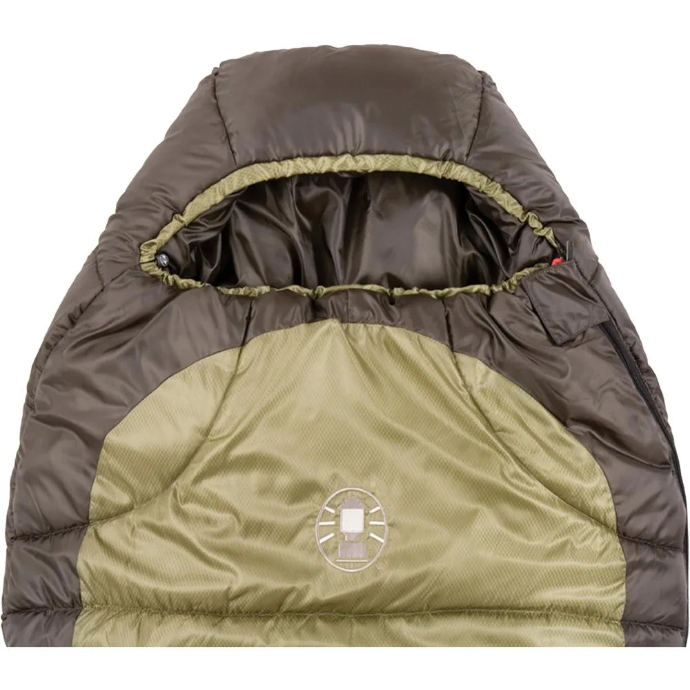 Coleman North Rim Zero Degree Sleeping Bag Big And Tall Cold Weather Mummy Hood