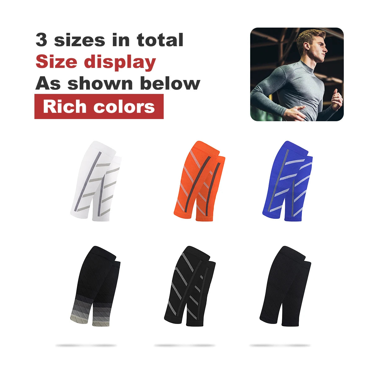 Compression Sports Socks Calf Support Night Running Nylon