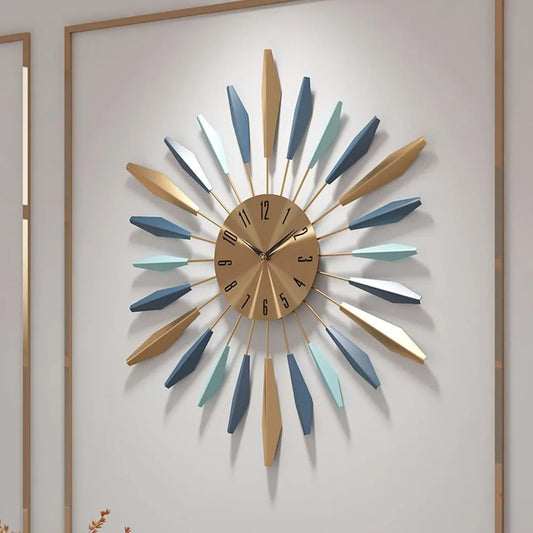 28 Inch Large Metal Wall Clock Silent Mid Century Decor For Living Room
