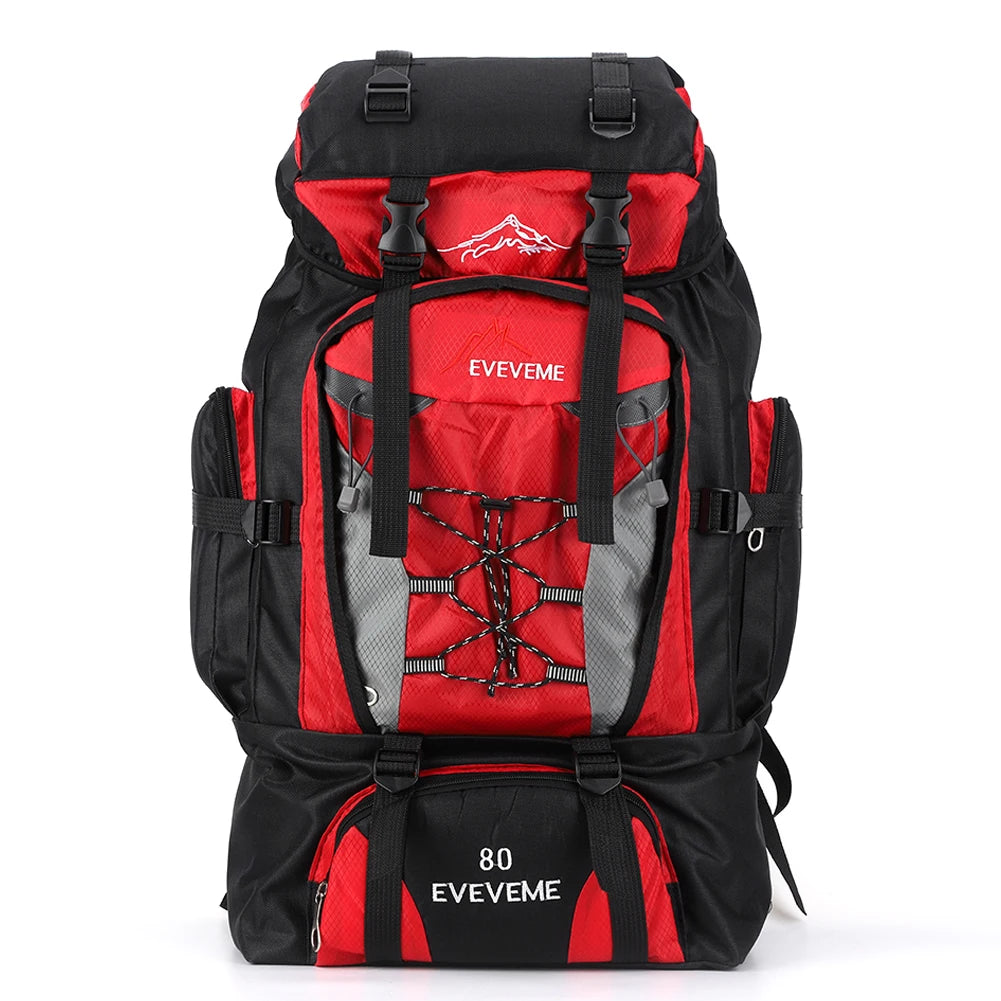 80L Waterproof Hiking Backpack for Camping Trekking Mountaineering Rucksack