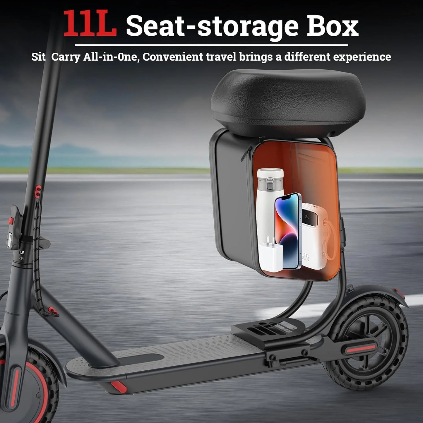 Ladped Electric Scooter With Seat 36V 350W Foldable Cruiser