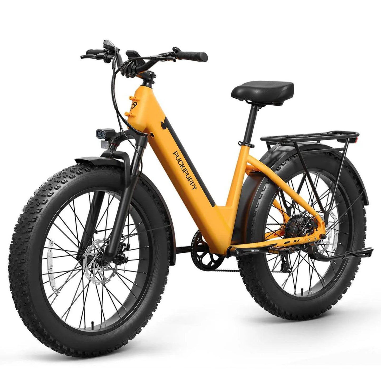 PUCKIPUPPY Samoyed Electric Bike 960W Peak 28 MPH Commuter E Bike 26 Inch Fat Tire Electric Bicycle 2 Year Warranty