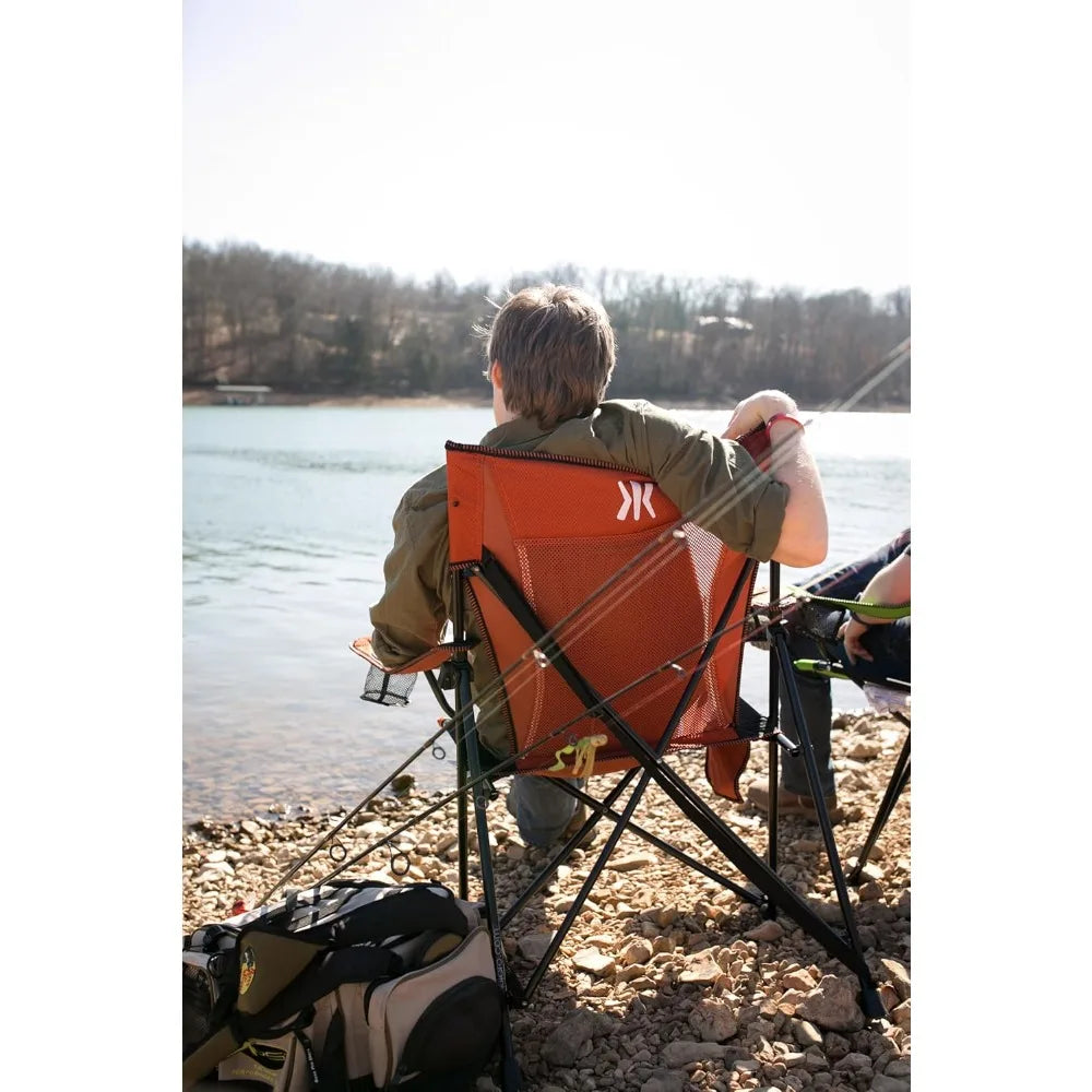 Victoria Desert Orange Dual Lock Camping Chair Portable