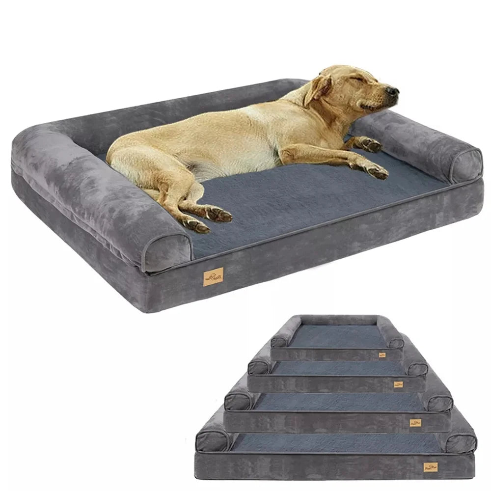 XXXL Calming Orthopedic Memory Foam Dog Bed With Waterproof Removable Cover And Plush Mat For Small To Large Dogs