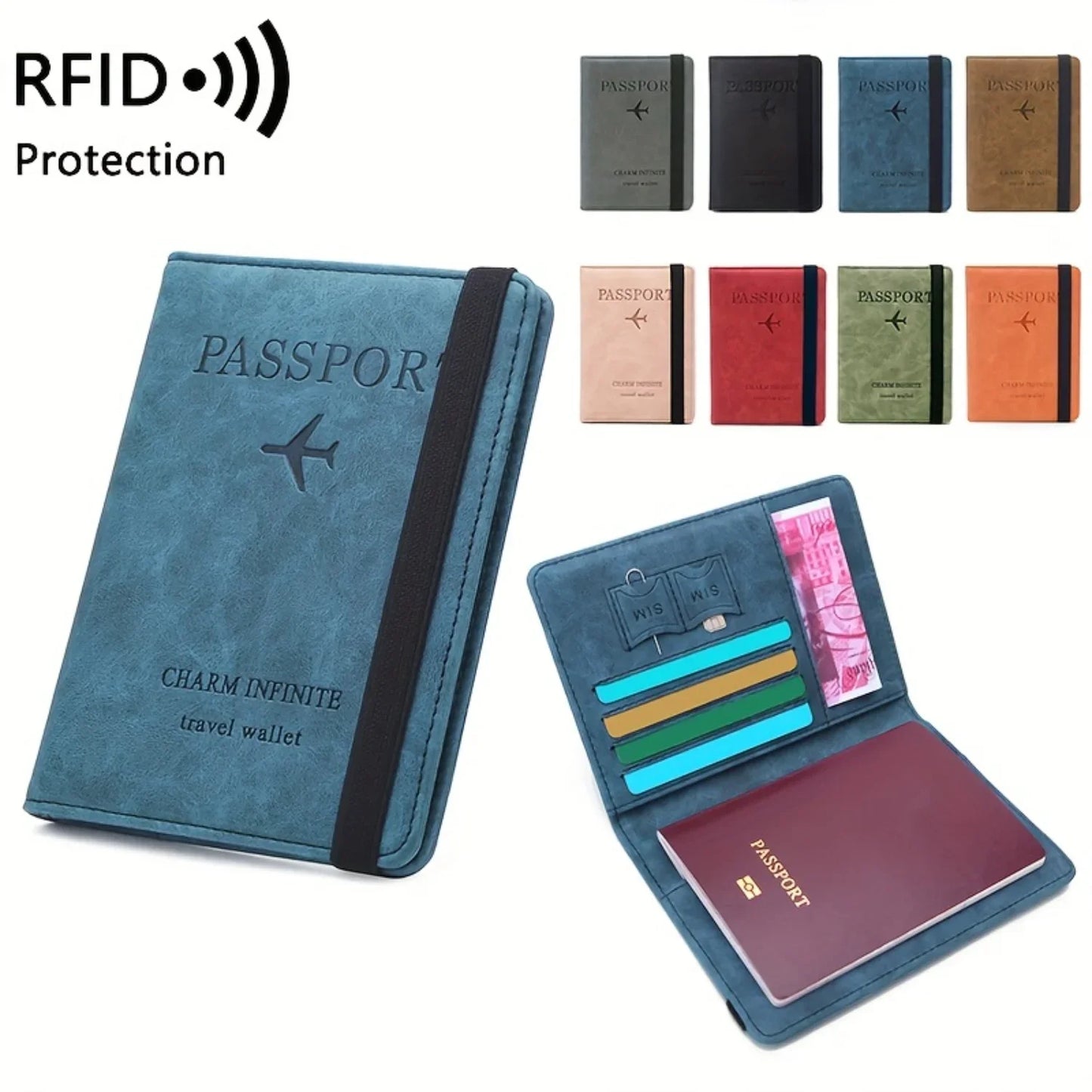 RFID Anti Theft Multi Card Passport Bag Travel Document Holder