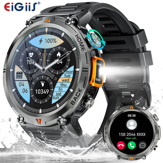 EIGIIS KE3 2025 Bluetooth Call Smartwatch for Men Full Touch Heart Rate Monitor