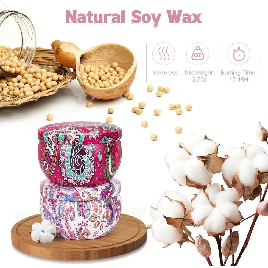 Scented Candles Gift Set For Women 9 Pack Soy Wax With Essential Oils Lavender