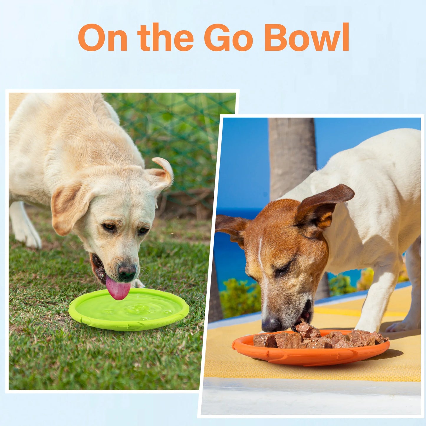 Dog Flying Disc 2 Pack 7 Inch Durable Natural Rubber Floating Flying Saucer for Water Pool Beach Orange