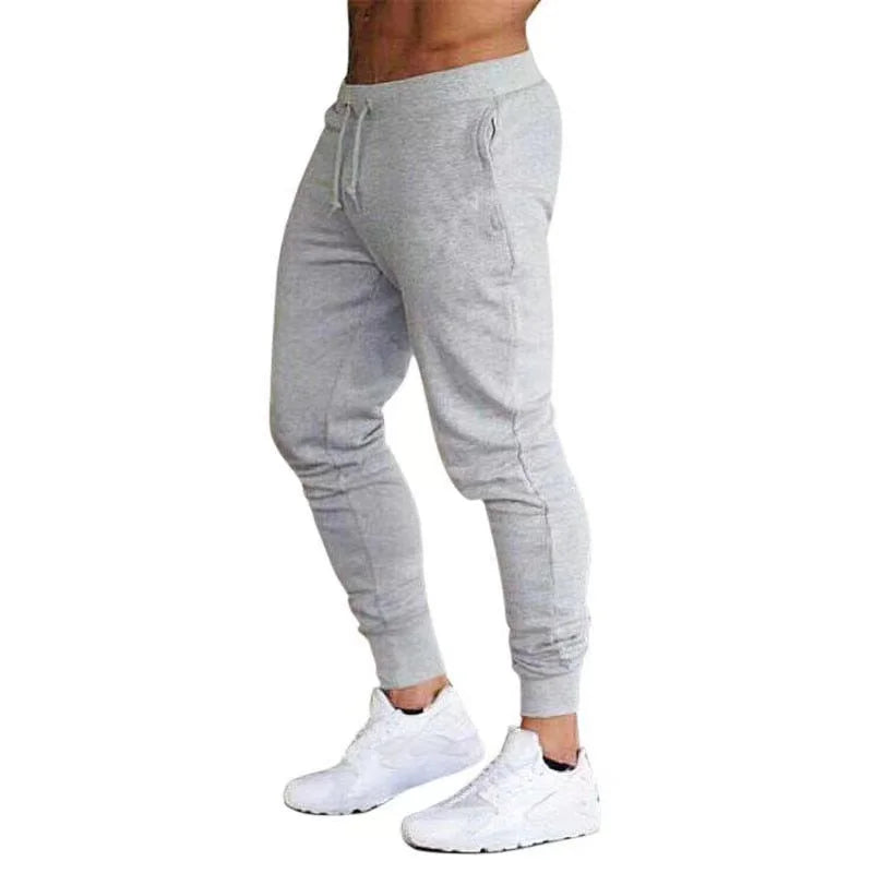 Mens Fleece Jogger Sweatpants For Autumn Winter Running Gym Pants Solid Color
