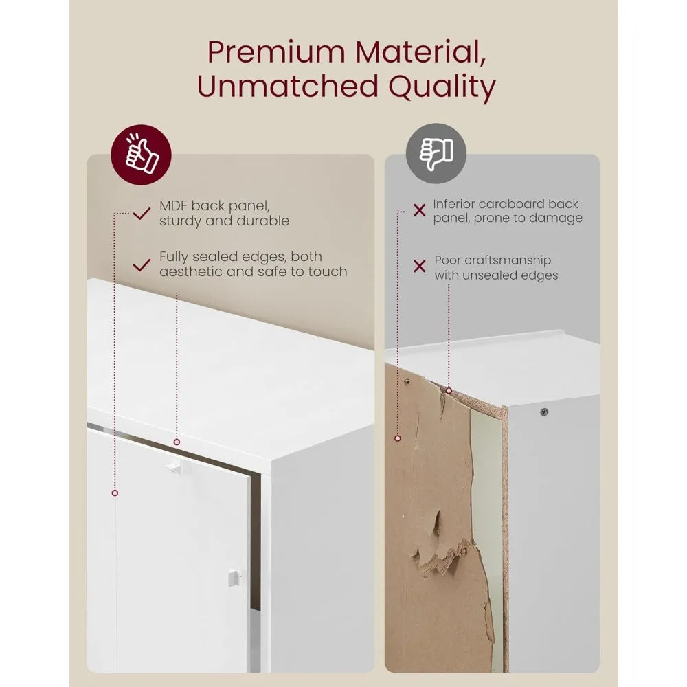 8 Compartment Cube Bookshelf Floor Standing Storage Display Unit For Living Room And Home Office