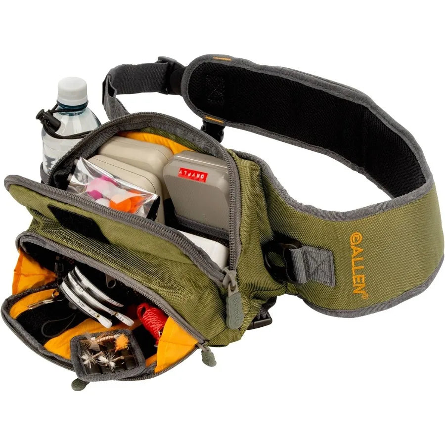 Cedar Creek Fly Fishing Sling Pack Fits 4 Tackle Boxes Gray Lime Olive Green