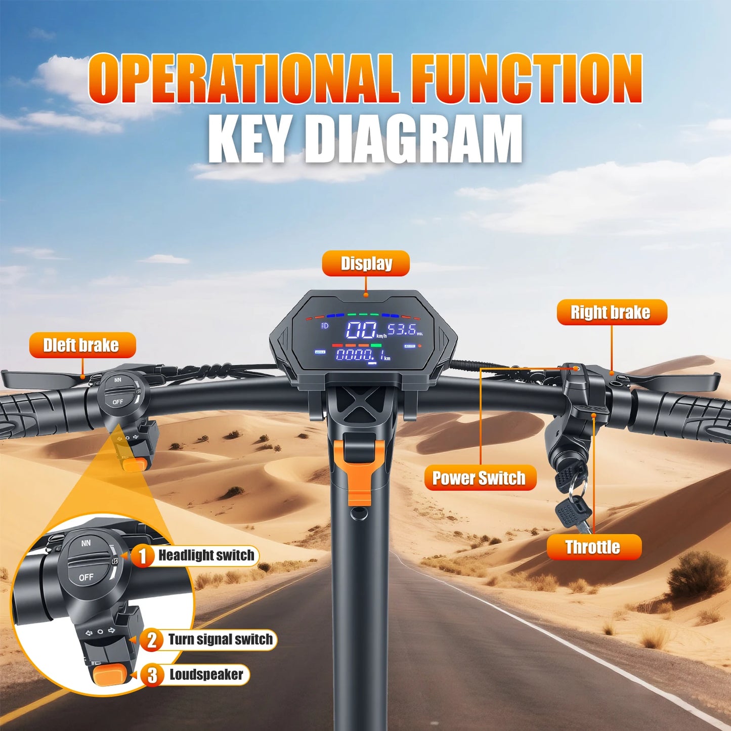 LELEKUAIC Folding Electric Scooter for Adults 48V 11 Inch Off Road Suspension
