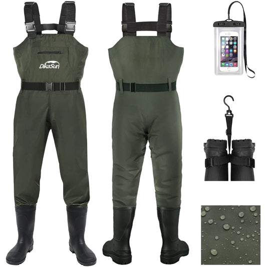 Waterproof Fishing Waders For Men And Women Nylon PVC Chest Waders With Boots