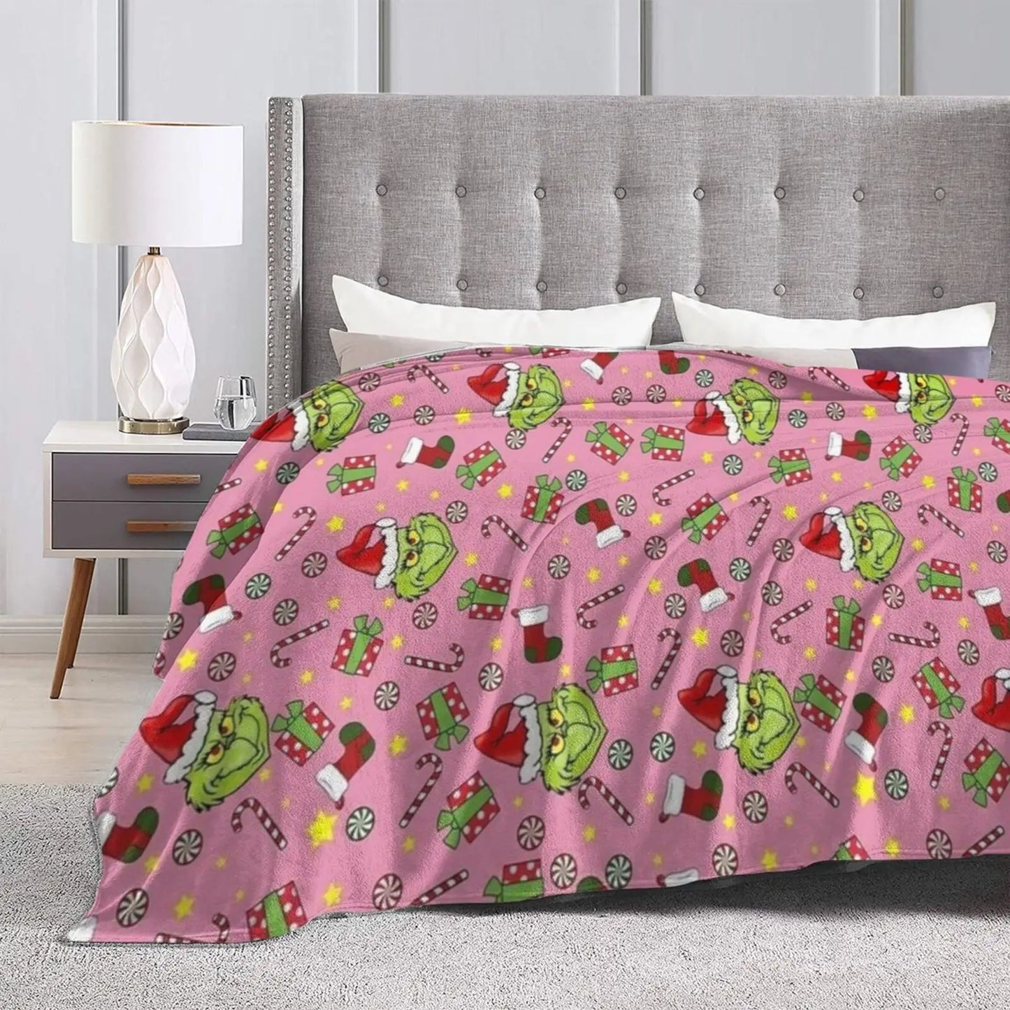 Christmas Flannel Fleece Throw Blanket Super Soft Festive For Couch Bed Sofa