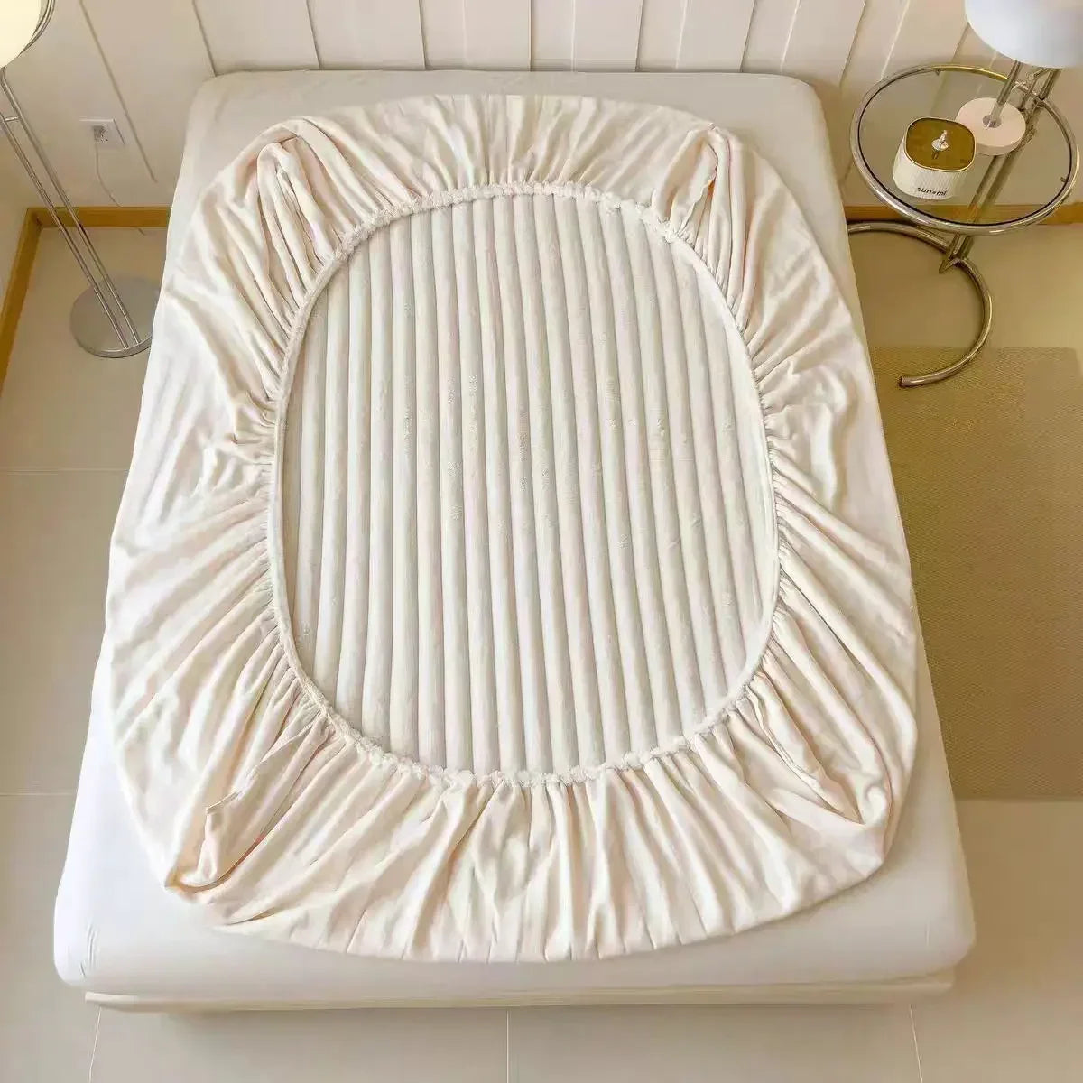 1pc Winter Warm Bed Sheet with Elastic Band Single/Queen/King Mattress Cover Thick Coral Fleece Fluffy Fitted Bed Sheets for Bed