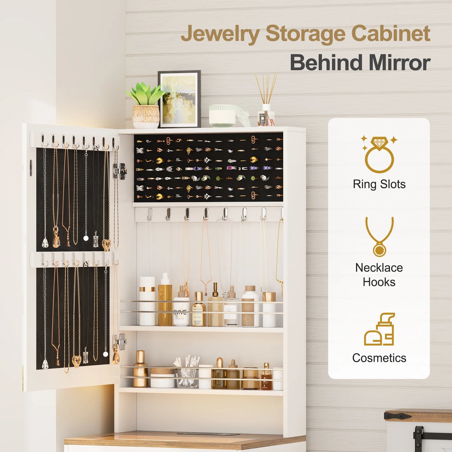 JDPAG Vanity Desk With Mirror And Lights Makeup Vanity Set Hidden Storage Stool