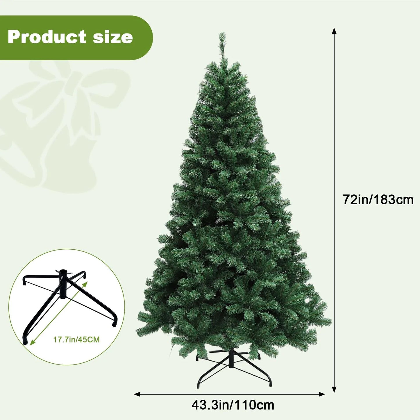 6 to 7 Ft Pre Lit Christmas Tree Hinged With LED Lights And 8 Lighting Modes