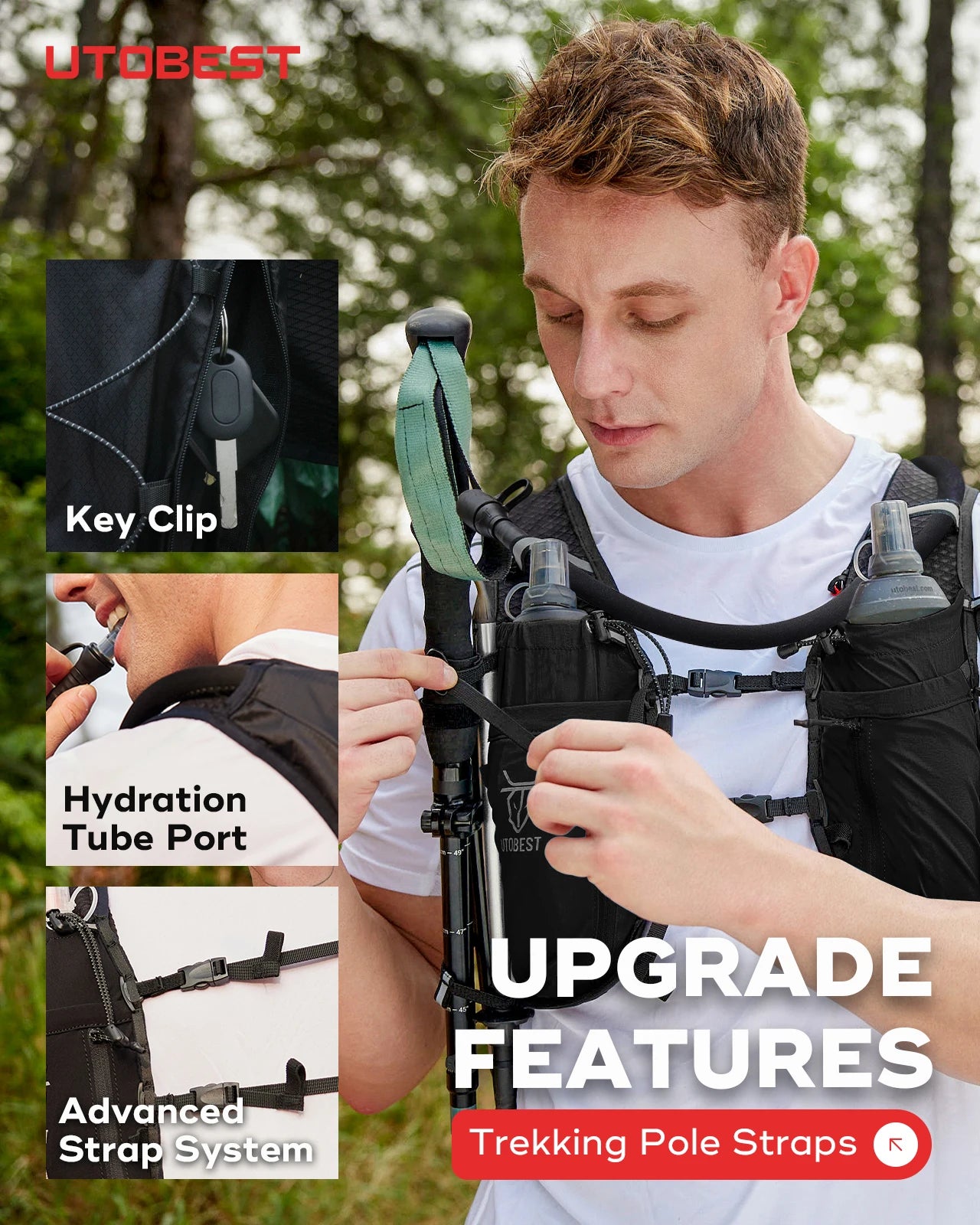 Utobest 10L Hydration Backpack for Running Hiking Cycling