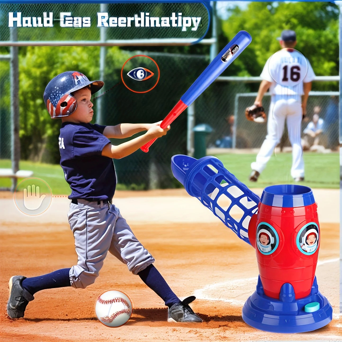 Automatic Baseball Home Run Toy Set With Bat And 10 Balls