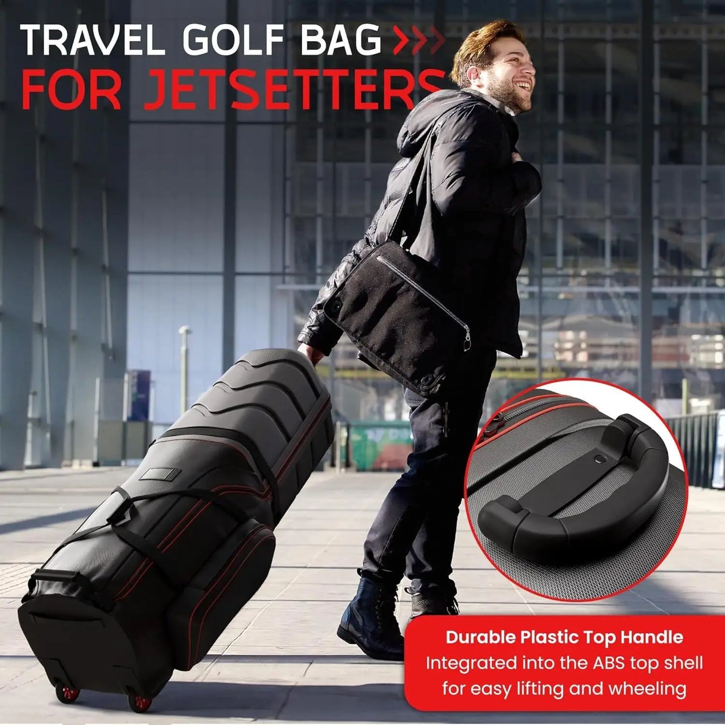 Golf Travel Bag With Wheels Golf Club Case TSA Padlock